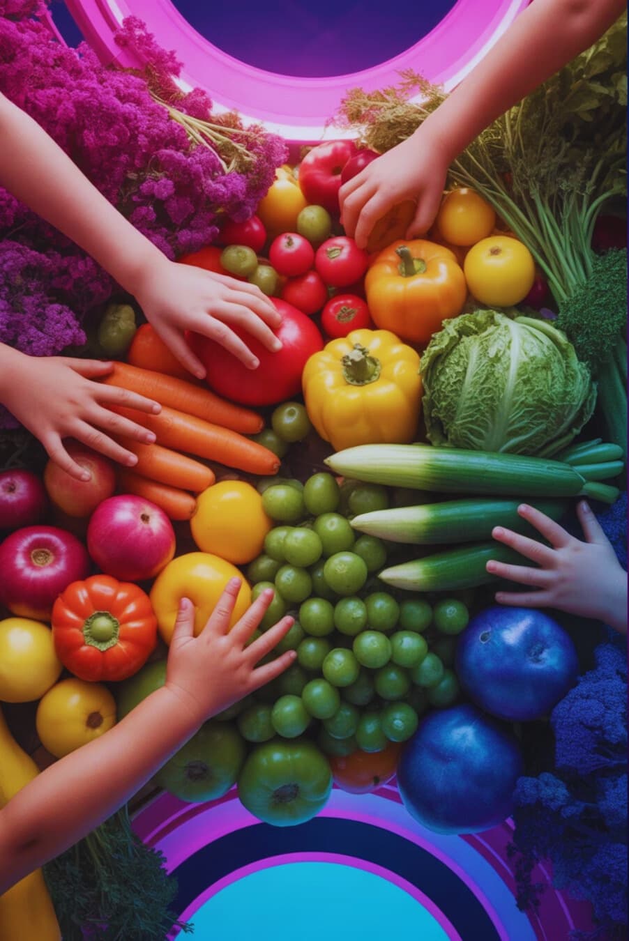 Mother and child cooking together
